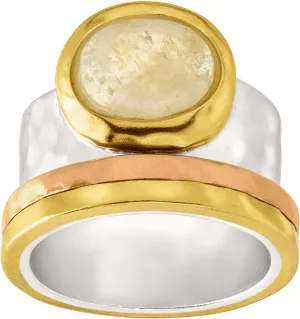 Silpada 'Metallic Mix' Natural Citrine Ring in Sterling Silver, Brass, & Copper