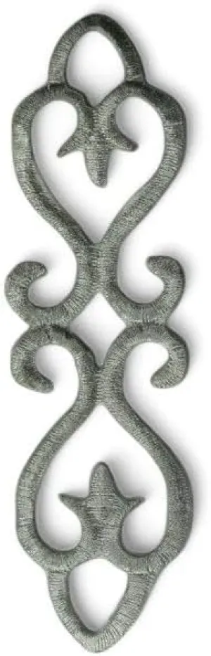 Silver Metallic Swirl Scroll Costume Iron On Embroidered Patch 4.88" Patch Embroidered Decorative for Jeans Hats Clothes Backpacks Holiday Gift
