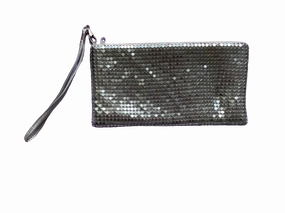 Silver Slinky Mesh Wristlet