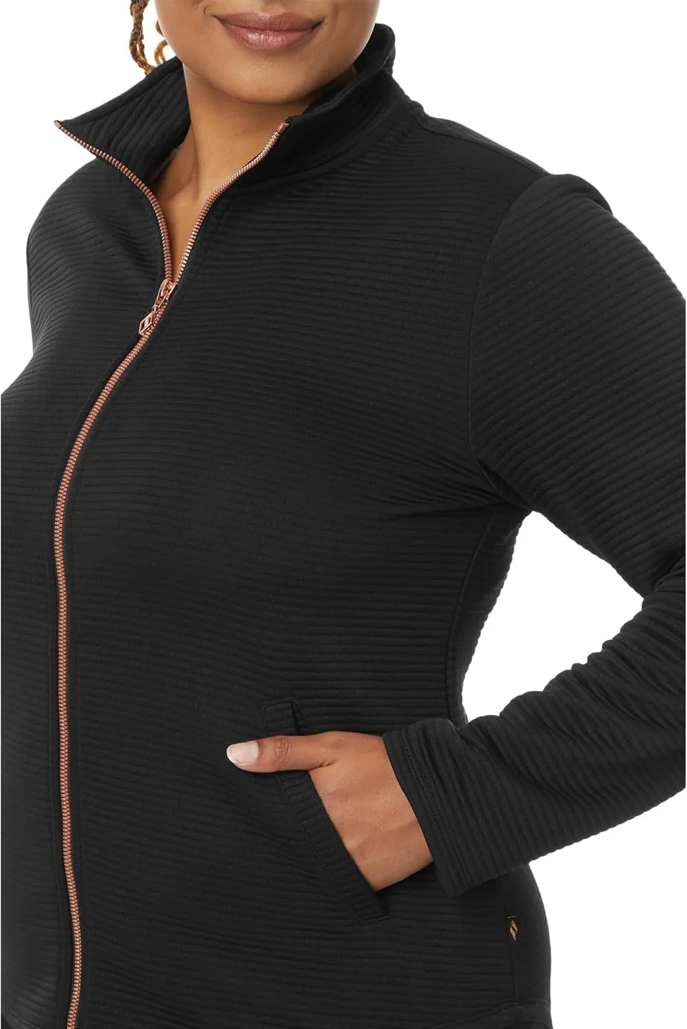 Skechers Women's Gowalk Hoodless Hoodie Shine Scoop Hem Jacket