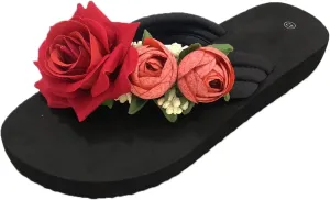 Slippers for Women Elegant Rhinestone Bow Sandals Summer Beach Sandals Open Toe Slip on Outdoor Slippers