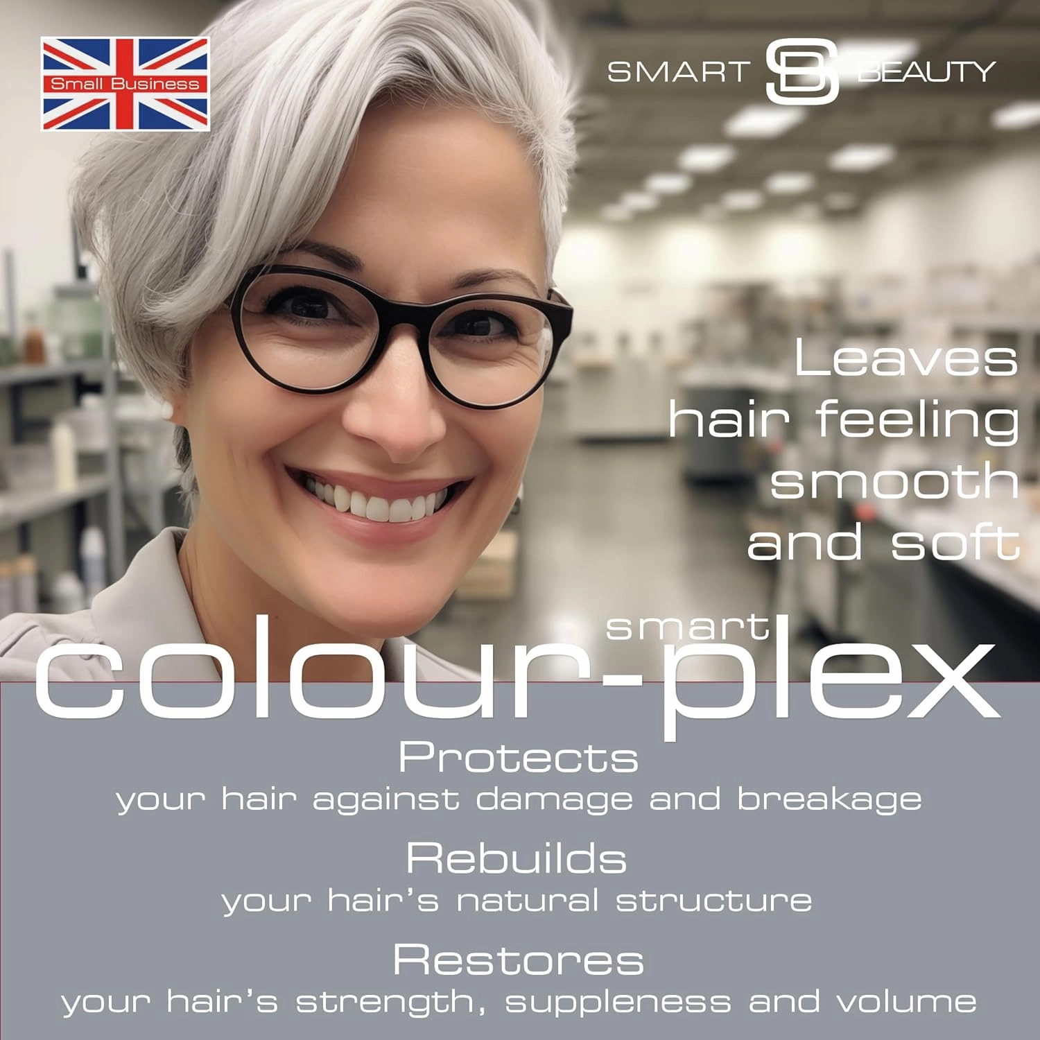Smart Beauty Silver Metallic Hair Dye, Demi Permanent, Silver Toner for Bleached Hair, Plex Anti-Breakage Technology, Cruelty Free, Vegan, for Bleached/Pre-lightened Hair