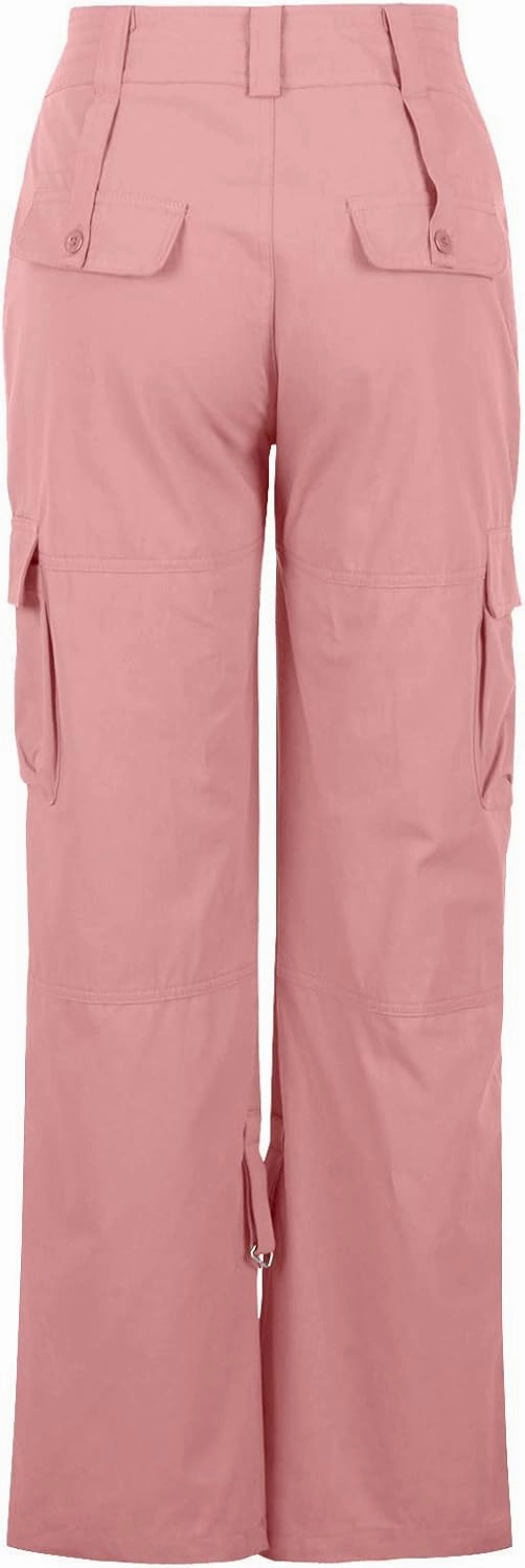 SMIDOW Low Rise Cargo Pants for Women Plus Size Baggy Stretchy Wide Leg Pants Pockets Y2K Streetwear Combat Military Trousers