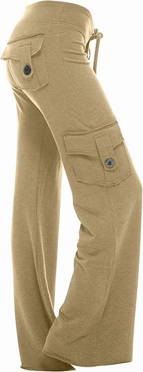 SMIDOW Plus Size Yoga Cargo Pants for Women with Pockets Loose Comfy Stretchy Wide Leg Bootcut Athletic Workout Leggings