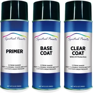 Spectral Paints Compatible/Replacement for Jaguar JBC2151 Osmium Silver Metallic - Aerosol Primer, Touch-Up Spray Paint & Clear
