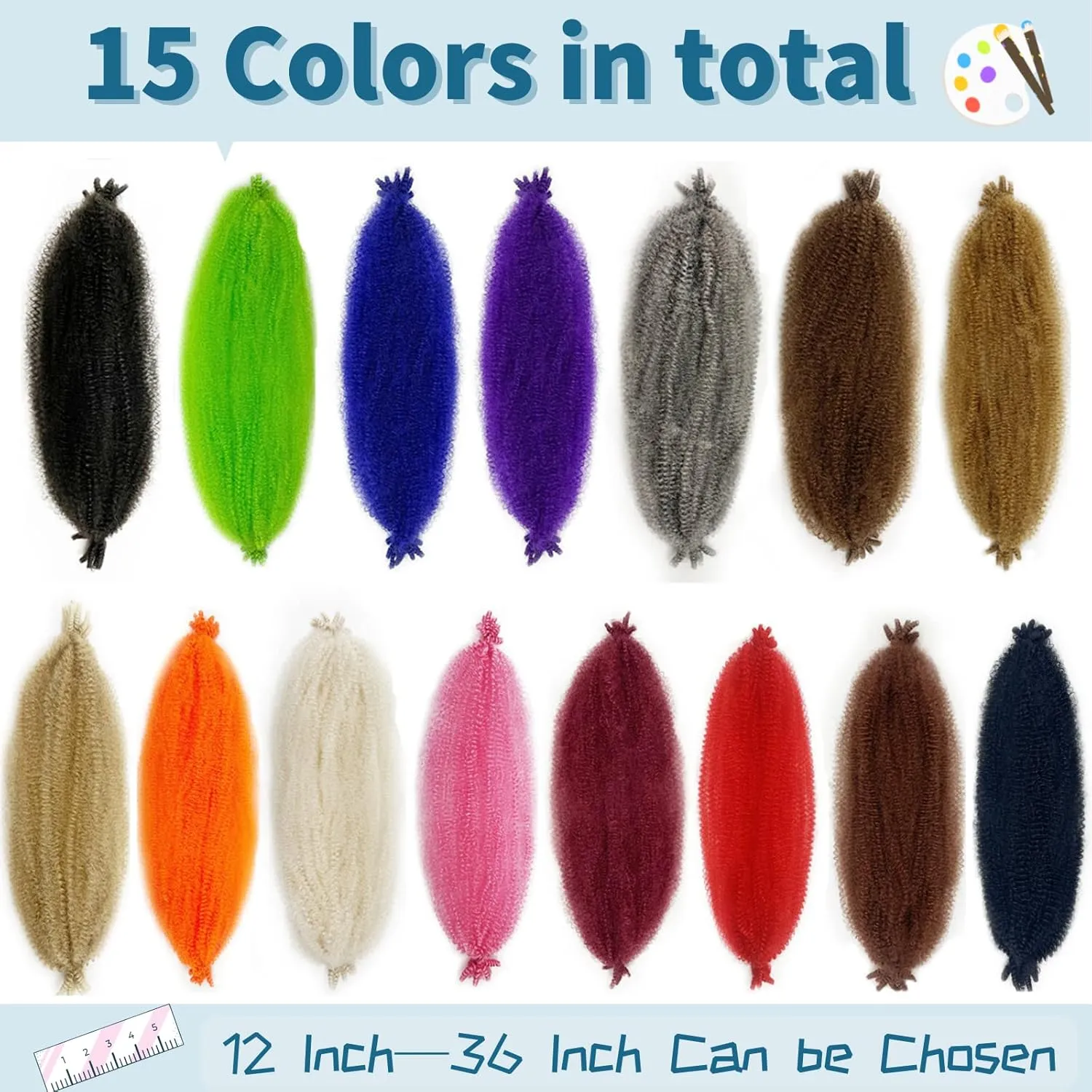 Springy Afro Twist Hair 12 Inch 8 Packs Marley Hair Pre-fluffed Spring Twist Hair Twisted Up Kinky Twist Cuban Twist Crochet Hair Pre-separated Braiding Hair For Black Women (12inch, 4#)