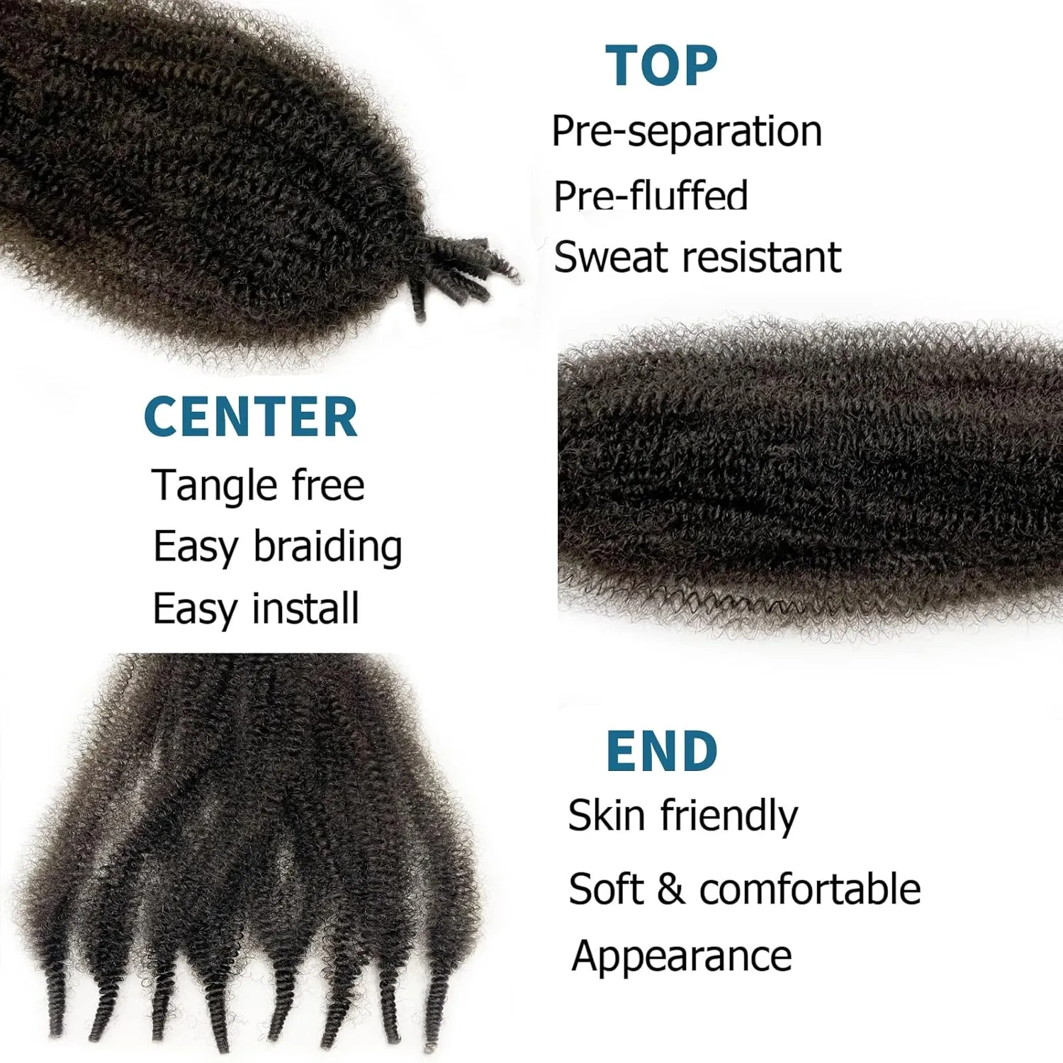 Springy Afro Twist Hair 12 Inch 8 Packs Marley Hair Pre-fluffed Spring Twist Hair Twisted Up Kinky Twist Cuban Twist Crochet Hair Pre-separated Braiding Hair For Black Women (12inch, 4#)