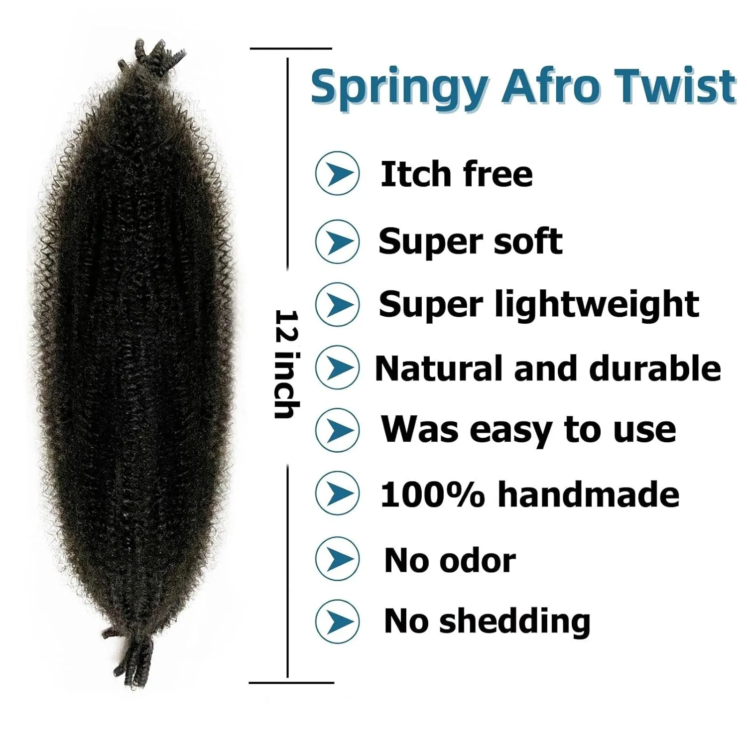 Springy Afro Twist Hair 12 Inch 8 Packs Marley Hair Pre-fluffed Spring Twist Hair Twisted Up Kinky Twist Cuban Twist Crochet Hair Pre-separated Braiding Hair For Black Women (12inch, 4#)