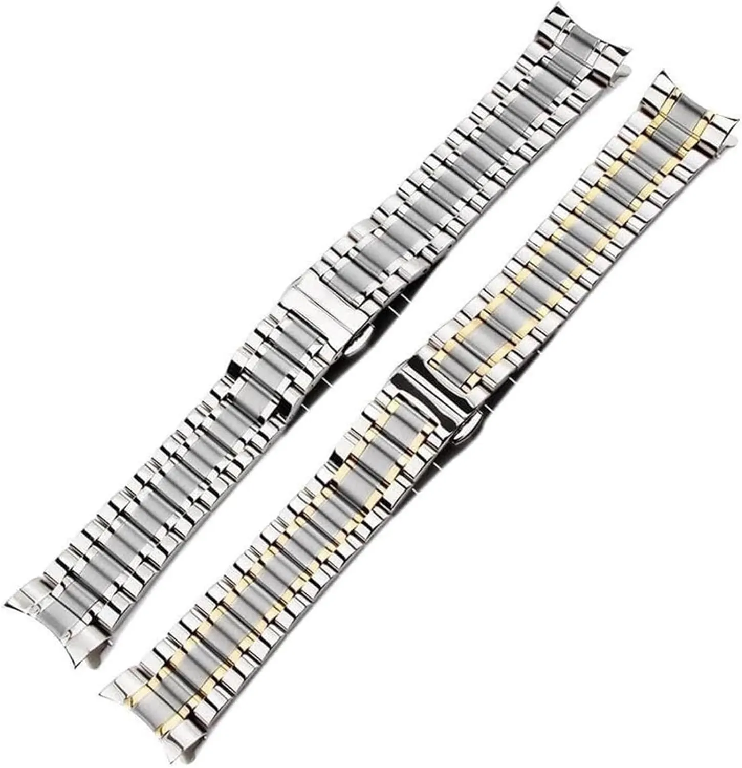 Stainless Steel Watch Band, Watchband Bracelet Watch Straps 16mm 17mm 18mm 19mm 20mm 21mm 22mm 23mm 24mm Steel Banding(Black,17mm)