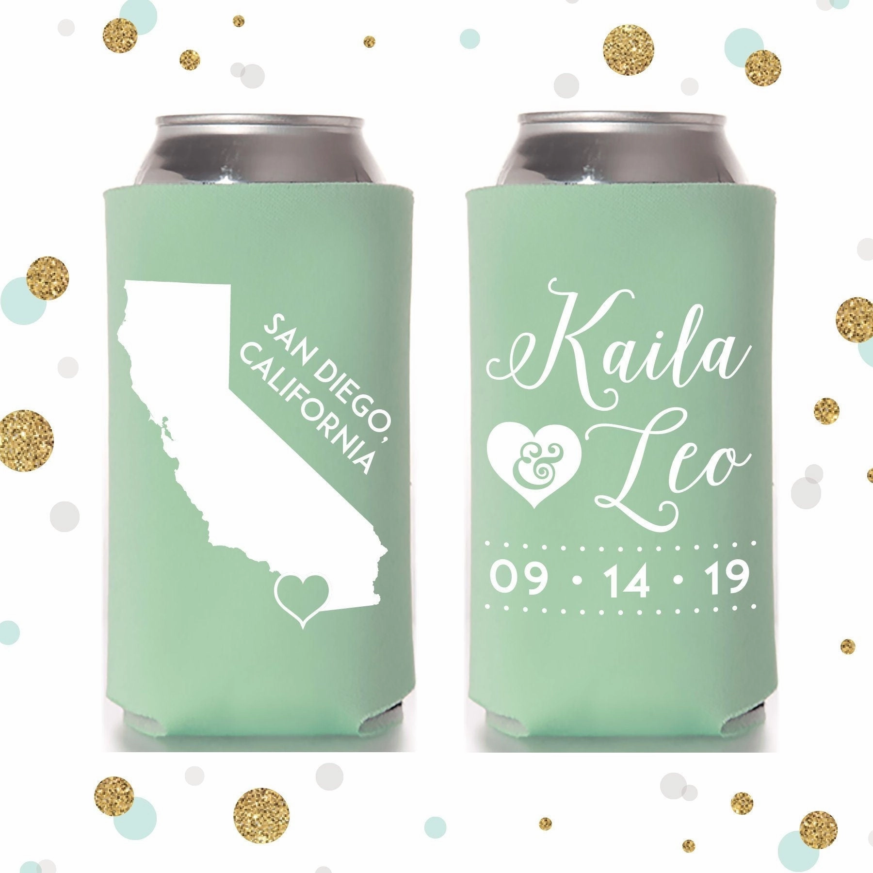 State or Province - Tall Boy 16oz Wedding Can Cooler #1