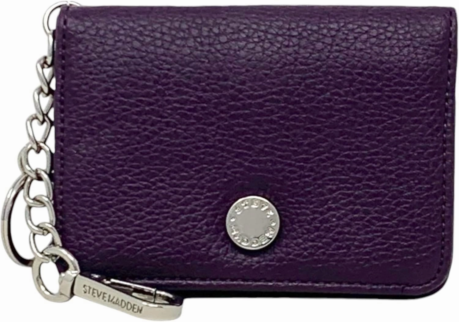 Steve Madden Bfold Clip On Card Case Wallet with Keyring (Beet Root)
