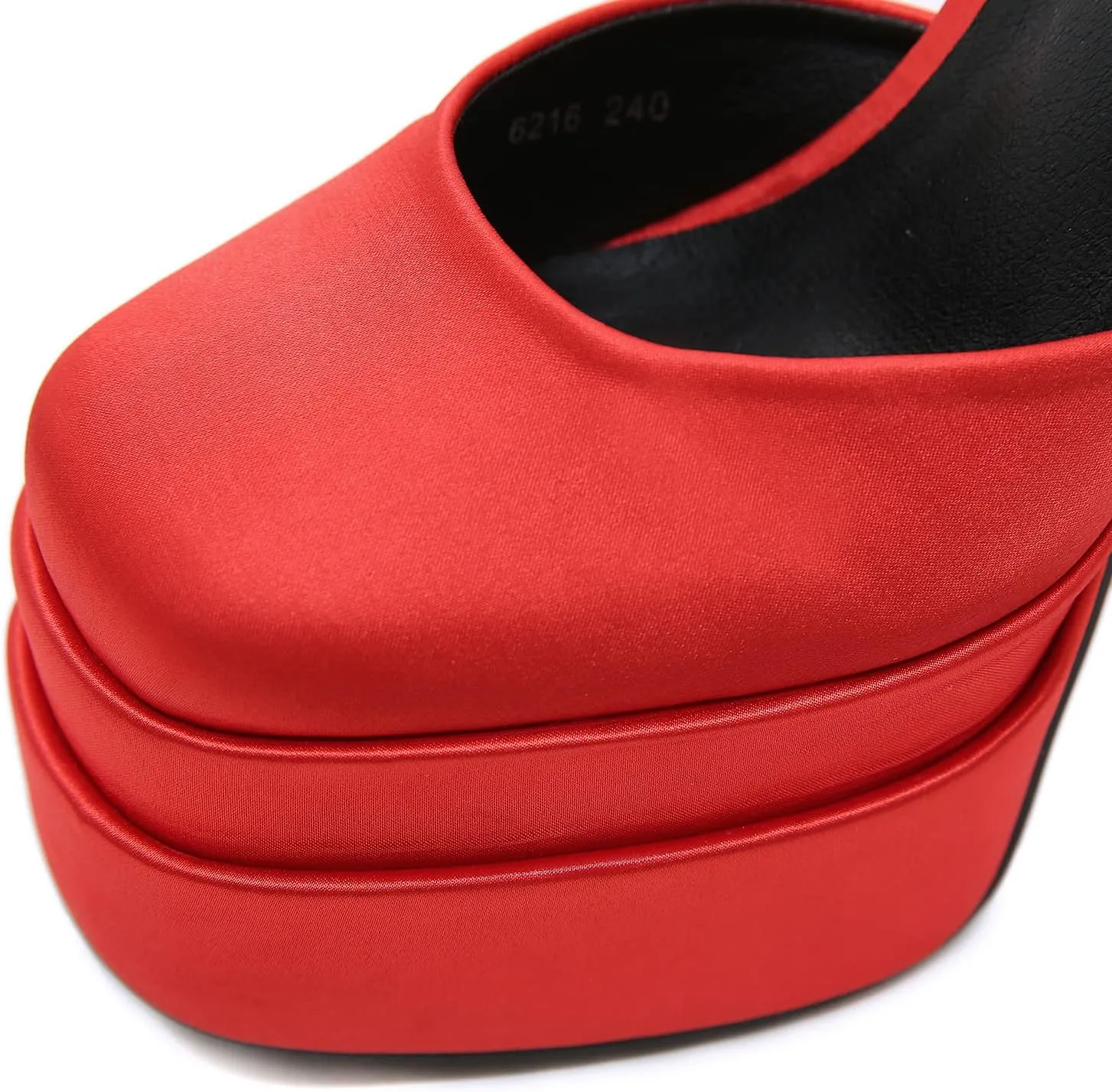 STUPMARY Womens Platform Chunky High Block Heels Ankle Strap Buckles Satin Heels Pumps Fashion Dress Party Shoes