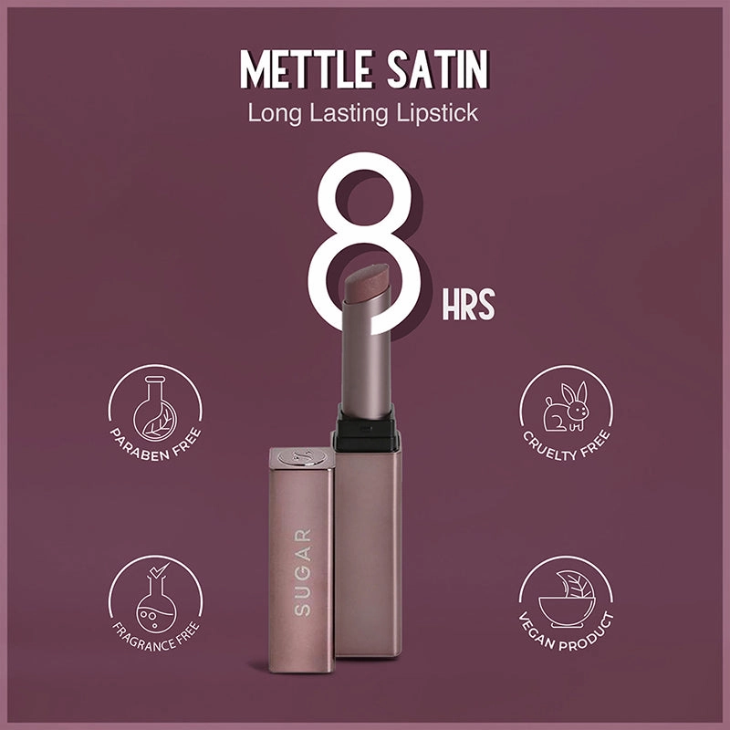SUGAR Mettle Satin Lipstick - 07 Gabriella (Soft Dusty Nude/Nude Pink) (2.2g)