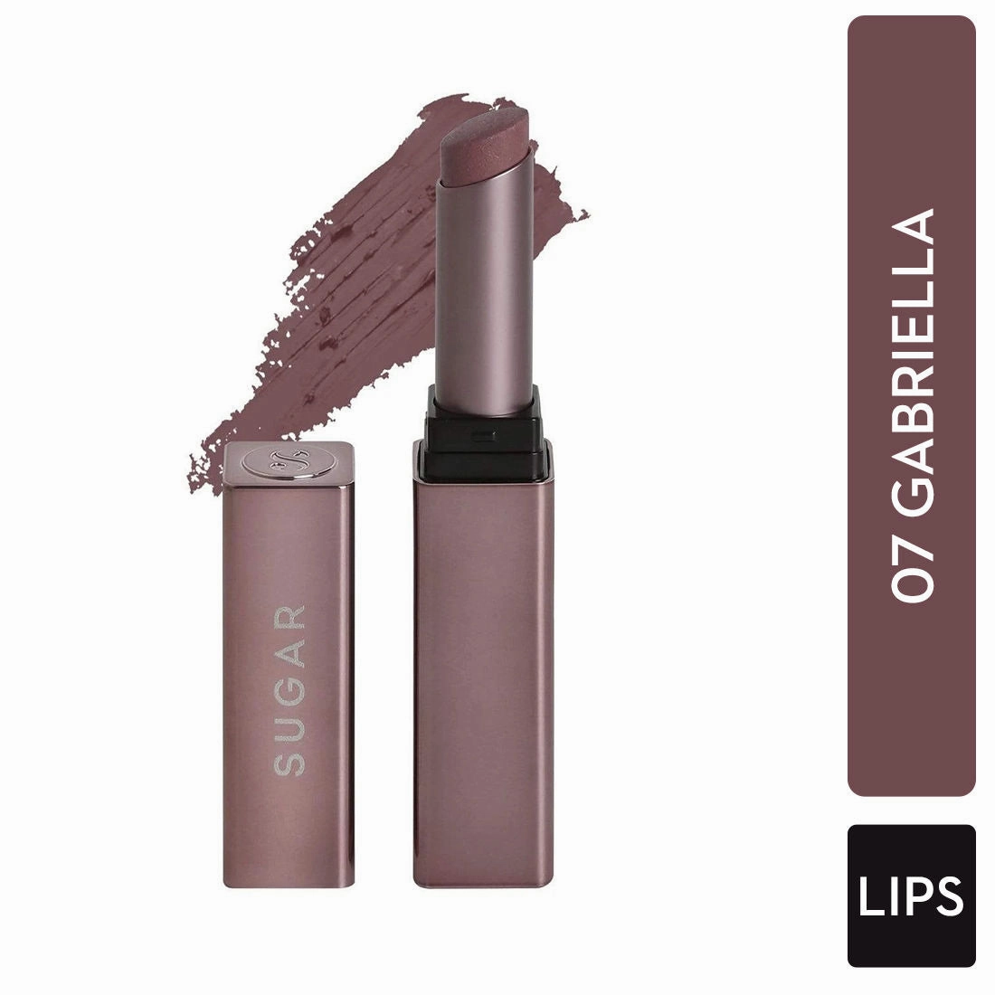 SUGAR Mettle Satin Lipstick - 07 Gabriella (Soft Dusty Nude/Nude Pink) (2.2g)