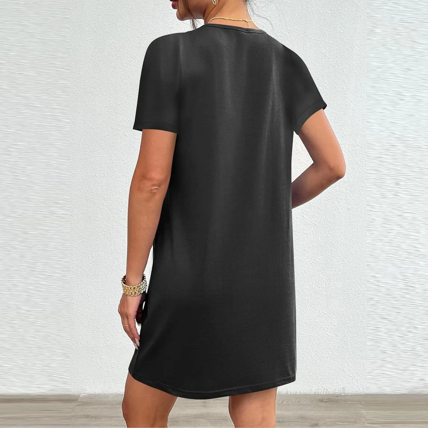Summer Dresses for Women 2025 Classiac Fit Short Sleeve Midi Dress with Pockets Casual Loose Summer Beach Dresses
