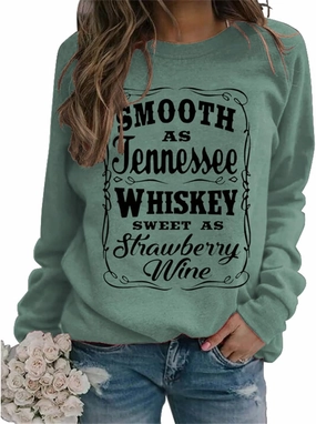 Sweatshirts for Women Smooth As Tennessee Whiskey Sweet As Strawberry Wine Country Music Long Sleeve Shirts