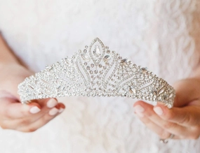 SWEETV Anastasia Tiaras and Crowns for Women, Wedding Tiara for Bride, Rhinestone Queen Crown, Silver Crystal Princess Headpieces for Prom Costume Party