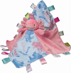 Taggies Stuffed Animal Lovey Security Blanket with Sensory Tags, 13 x 13-Inches, Lizzy Pink Axolotl
