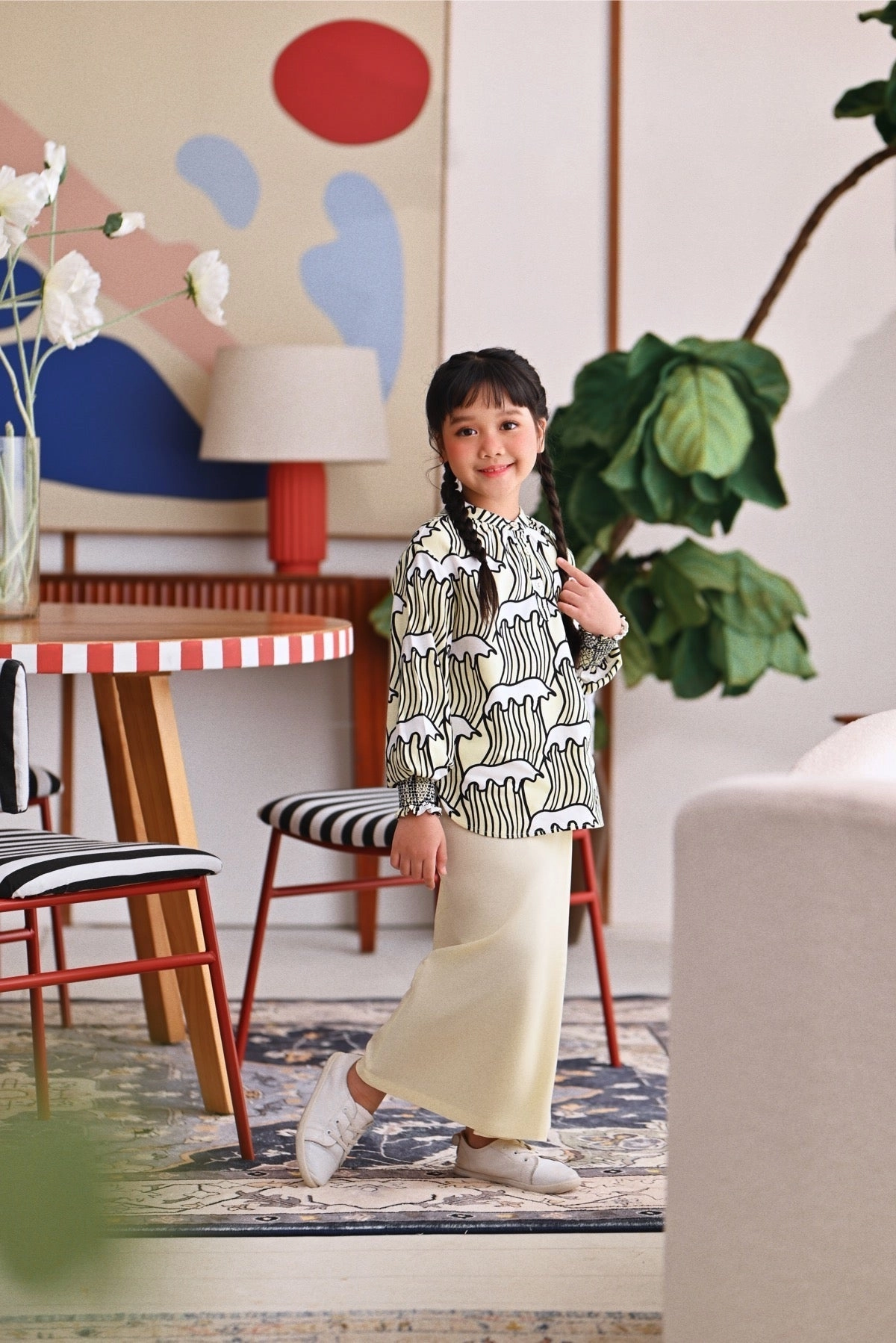 The Akari Folded Skirt - Baby Yellow