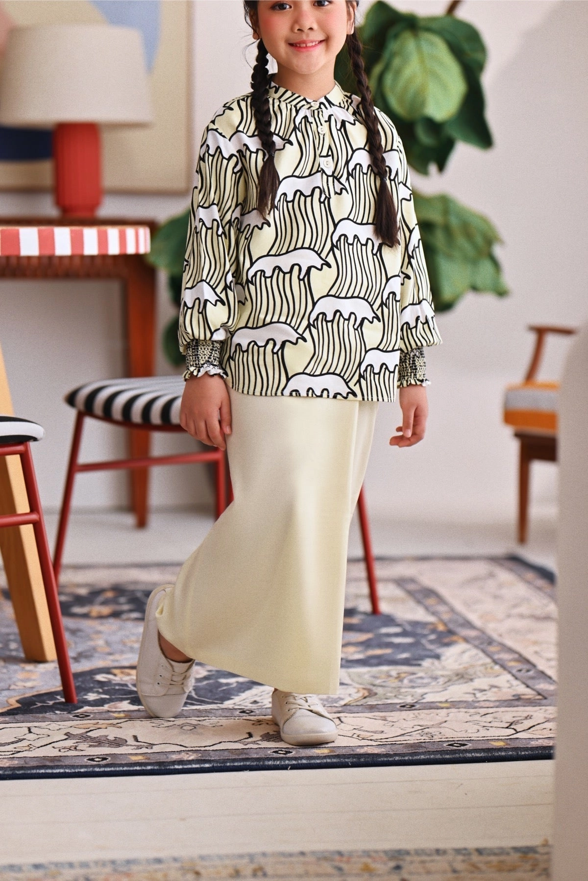 The Akari Folded Skirt - Baby Yellow