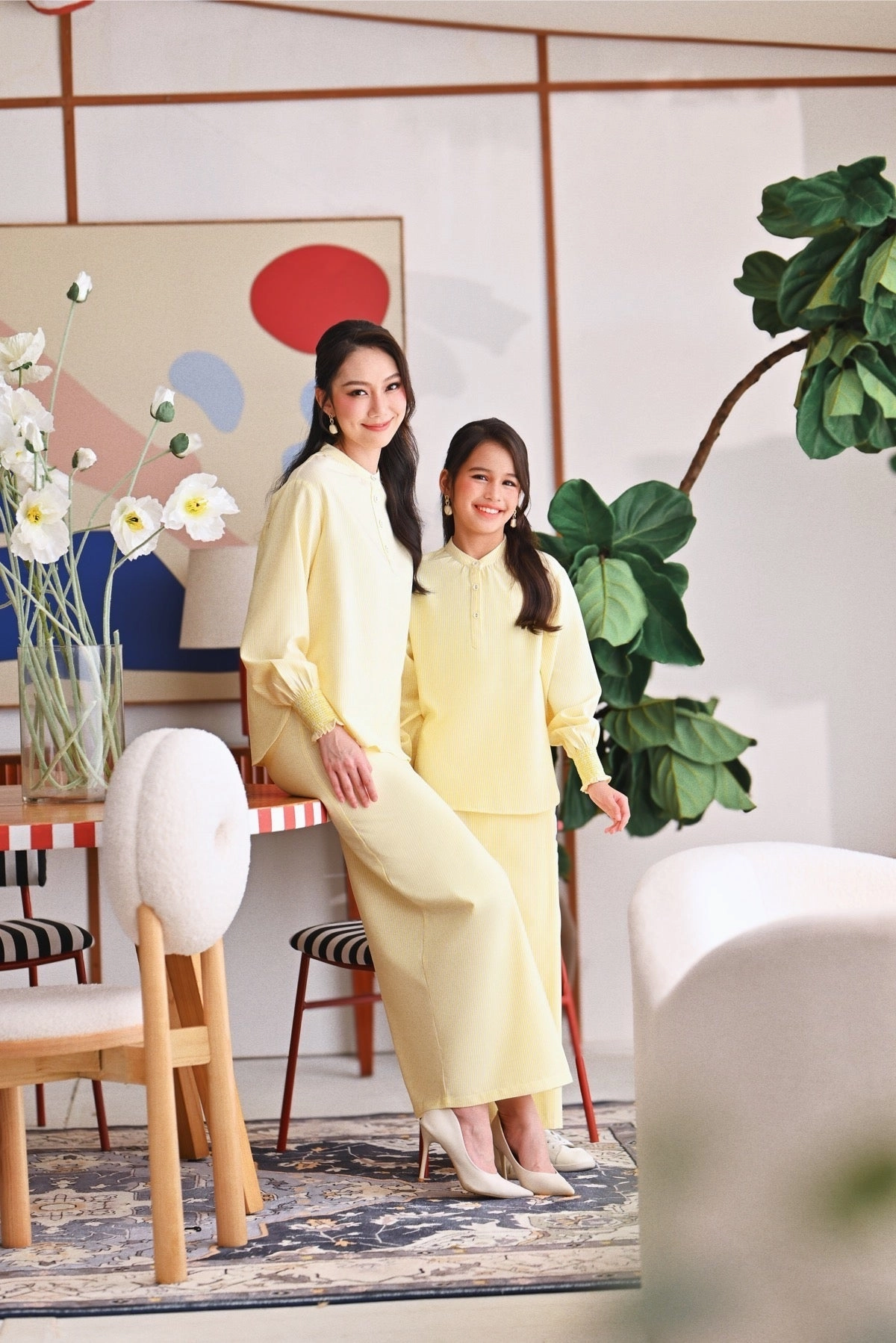 The Akari Folded Skirt - Yellow Stripe