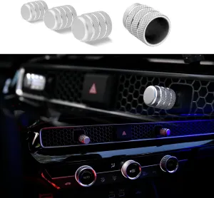 Thenice Compatible with Honda Civic 2022-2025 Center Consoles Air Vent Shift Knob Cover A/C Wind Outlet Lever Decoration Trims 4PCS for 11th Gen Civic, 2023-2025 CR-V (Silver)