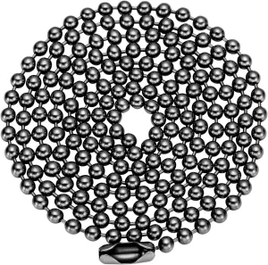 TI-EDC Pure Titanium Bead Ball Chain Necklace, Jewelry Chain Adjustable with Gift Package for Men and Women (2.4mm Bead-30in Length)