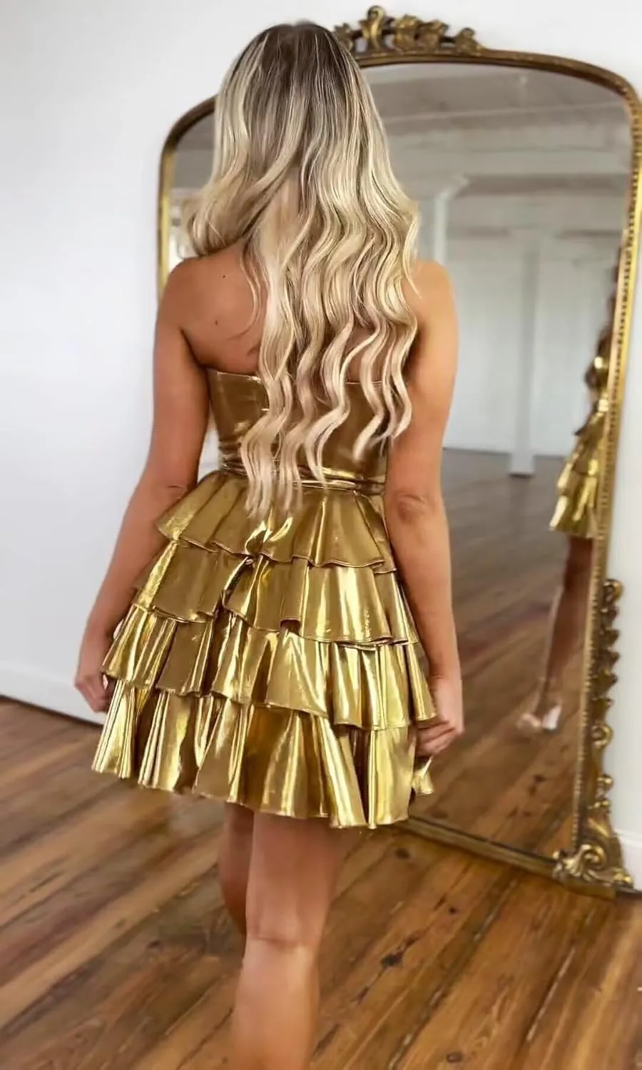 Tiered Layered Satin Homecoming Dresses 2024 A Line Sweetheart Short Prom Dresses Y-HC022