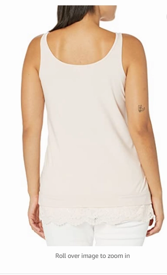 Tribal Women's Long Cami with Lace Hem Blush XXL