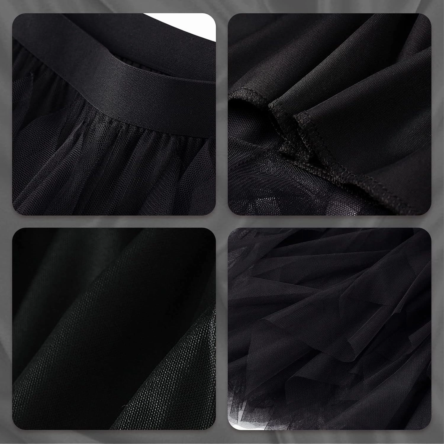 Tulle Skirts for Women Long Length Tutu Fairy Tiered Skirt A Line Mesh Elastic Waist Skirts
