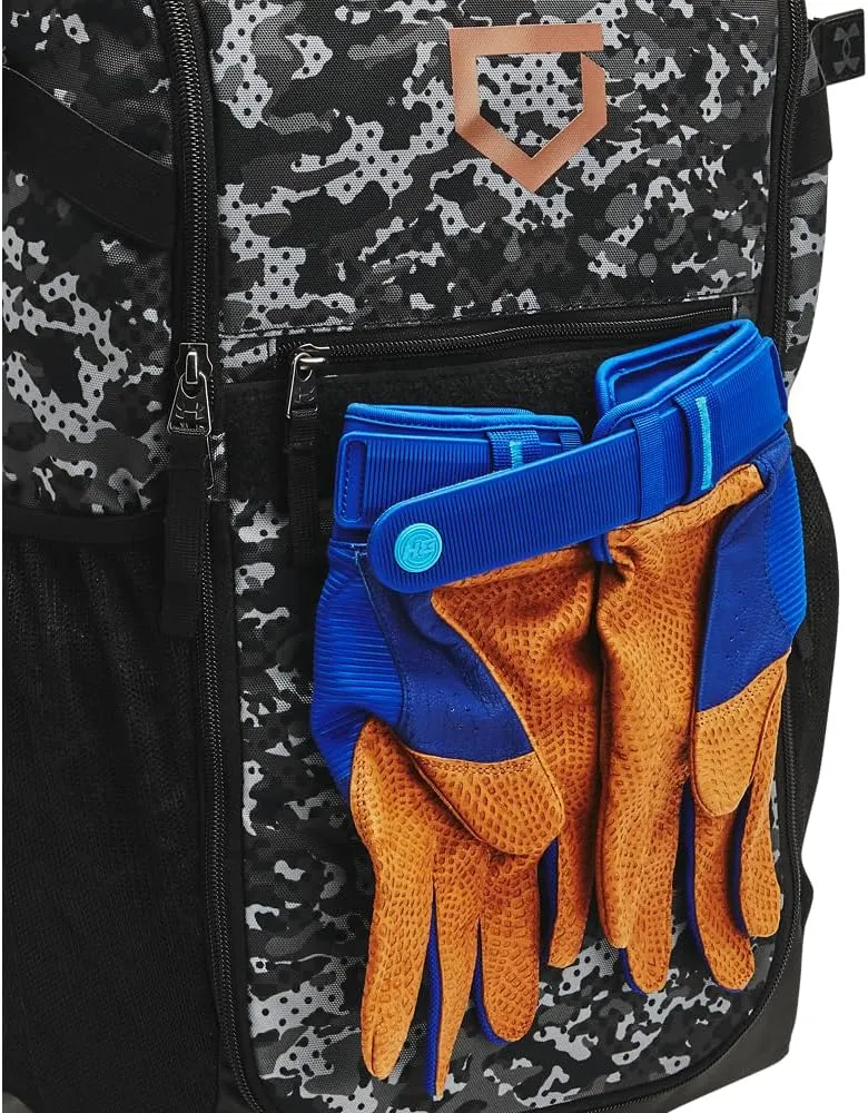 Under Armour Unisex-Adult Utility Baseball Backpack Print, (002) Black / / Metallic Gold, One Size Fits All