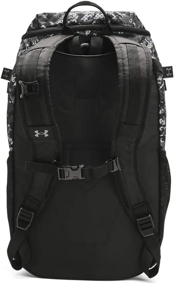 Under Armour Unisex-Adult Utility Baseball Backpack Print, (002) Black / / Metallic Gold, One Size Fits All