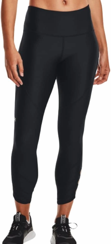 Under Armour Women's HeatGear Ankle Leggings (Black/Metallic Silver-001, Small)
