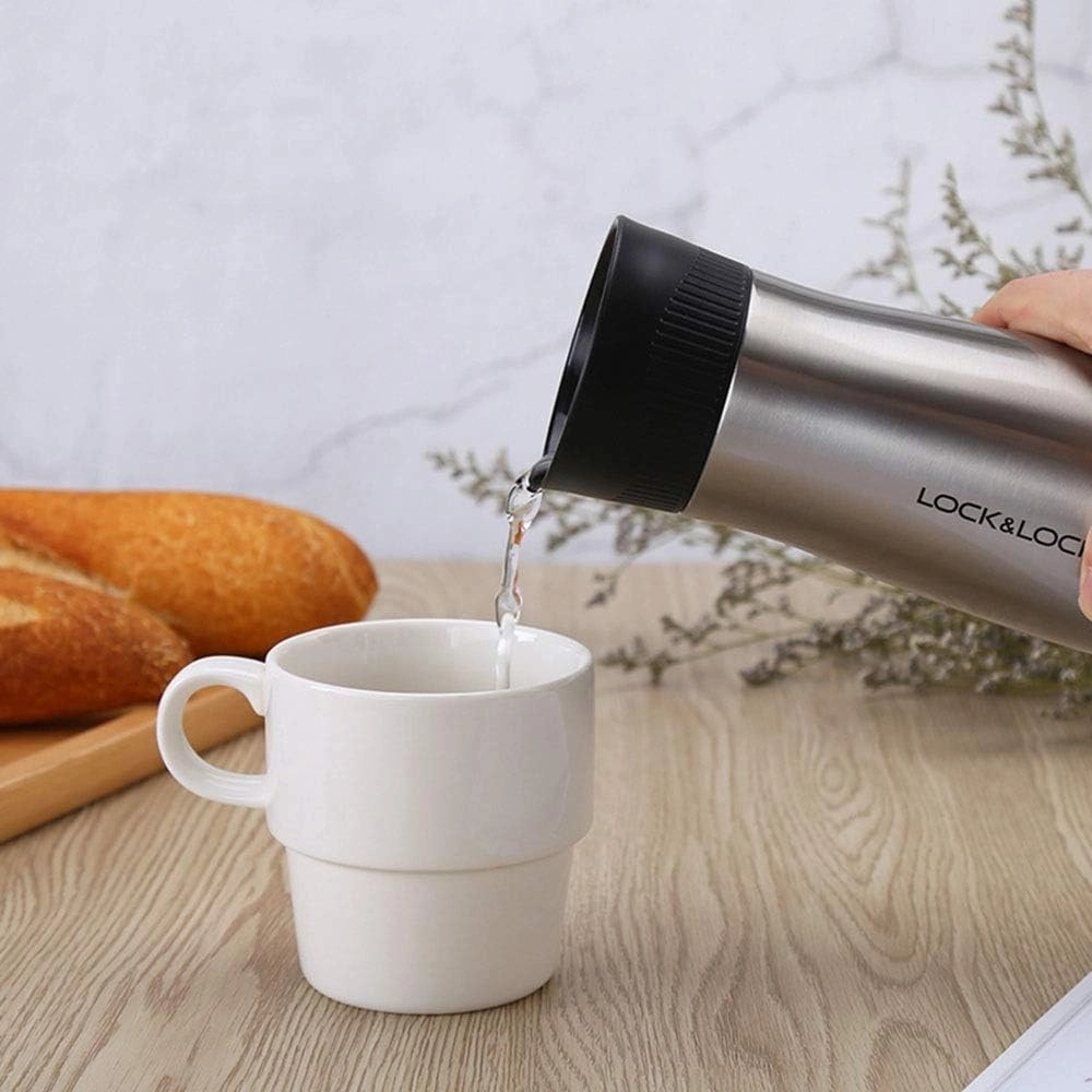 Vacuum Stainless Steel Inner Liner Stainless Steel Vacuum Flask Student Cup Business Office Tea Cup Couple Cup Thickened Cold Cup Outdoor Leakproof Water Cup (Color : Red) (Silver)