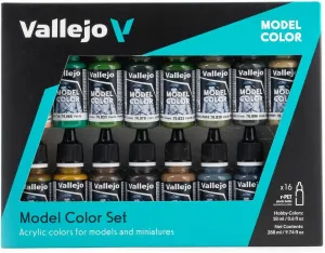 Vallejo - Model Color German Camouflage WWII Set | High Pigmentation Acrylic Paints for Uniforms, Clothes and Equipment for Models and Minuatures of the German Army | 16 Bottles x 18 ml (0.60 fl.oz.)