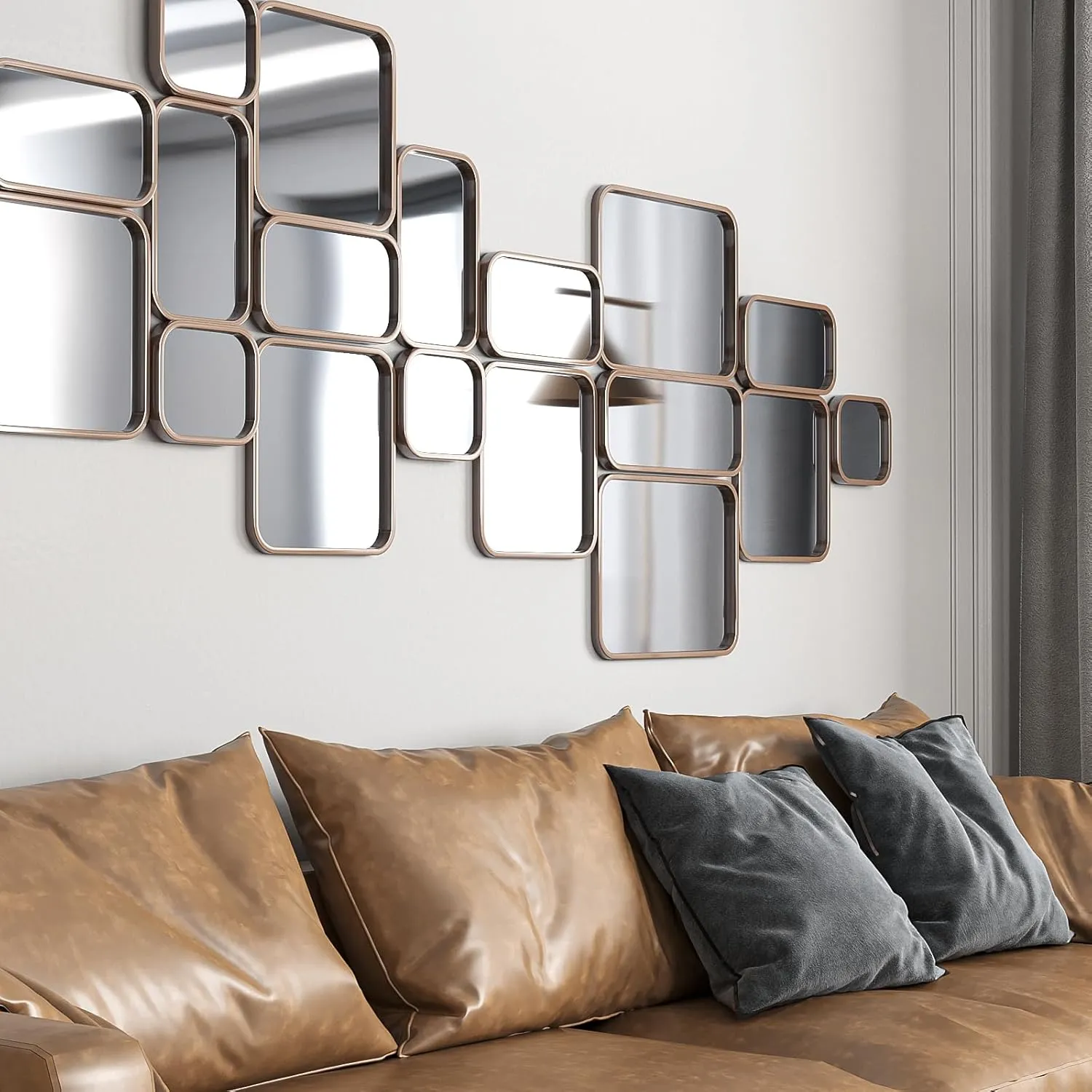 VEELIKE Glossy Metallic Adhesive Silver Vinyl Roll Reflective Non Glass Mirror Vinyl Wrap Silver Chrome Vinyl 15.7''x118'' Peel and Stick Metallic Wallpaper for Kitchen Cabinets Crafts Wall Décor