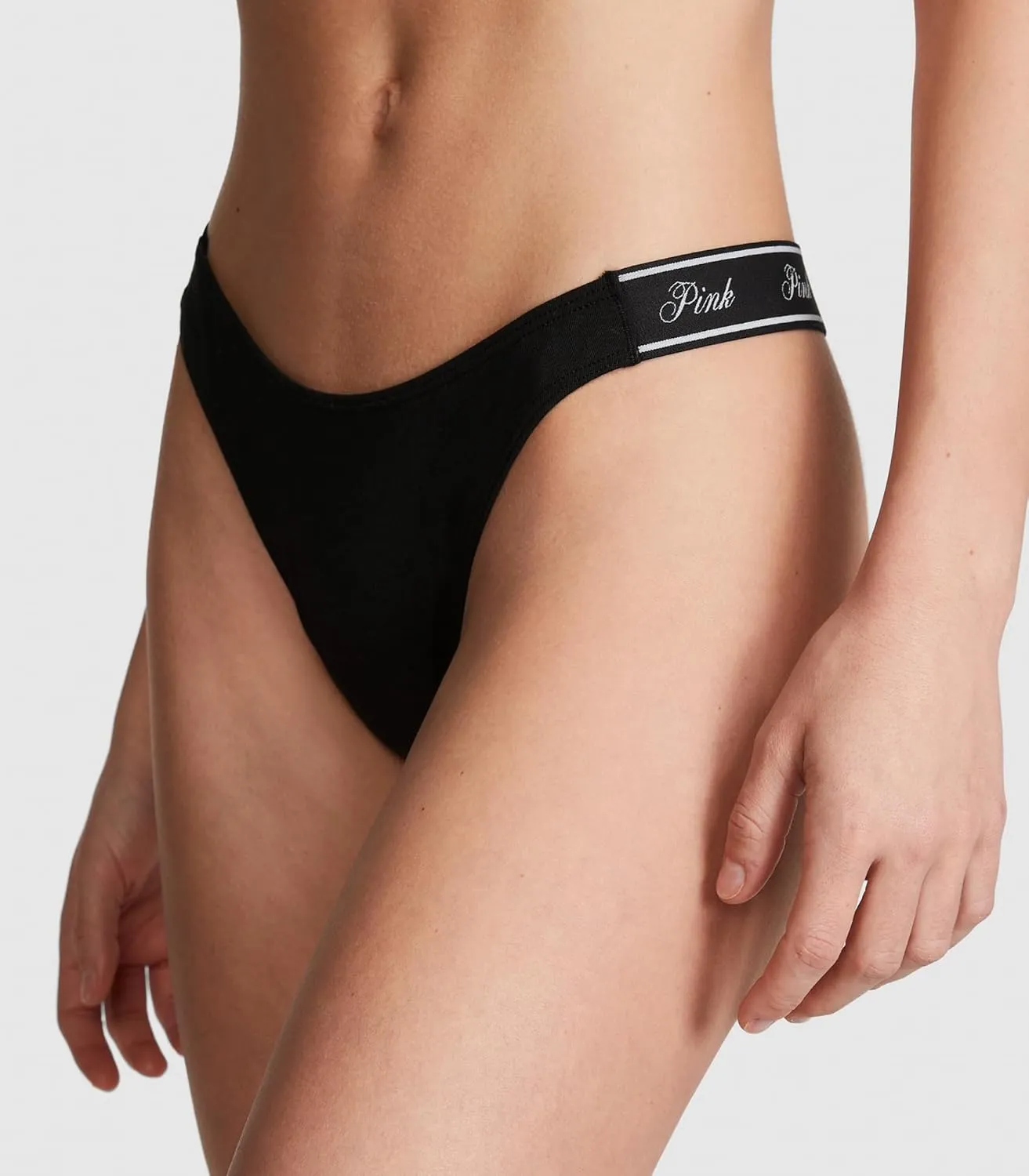Victoria's Secret PINK Women's Cotton Logo Thong Underwear, Panties for Women, Multi Pack (XS-XXL)