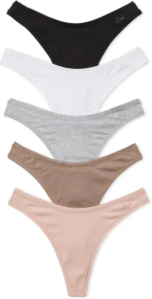 Victoria's Secret PINK Women's Cotton Thong Underwear, Panties for Women, Multi Pack (XS-XXL)