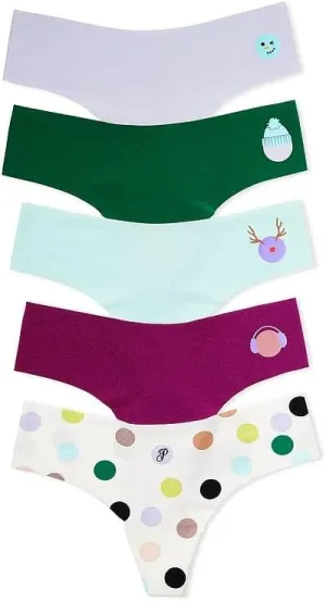 Victoria's Secret PINK Women's No Show Thong Underwear, Panties for Women, Multi Pack (XS-XXL)