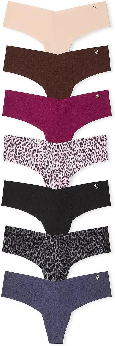 Victoria's Secret Women's No Show Thong Underwear, Panties for Women, Multi Pack (XS-XXL)