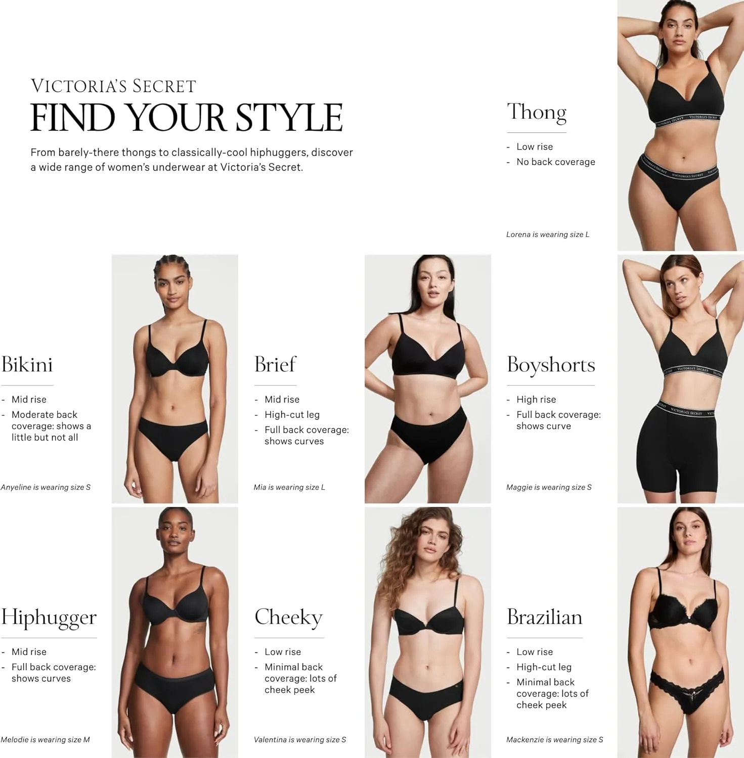 Victoria's Secret Women's No Show Thong Underwear, Panties for Women, Multi Pack (XS-XXL)