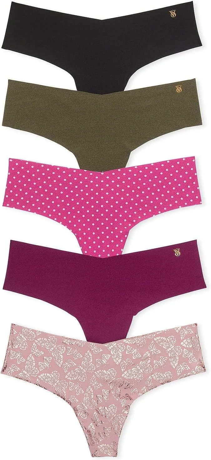 Victoria's Secret Women's No Show Thong Underwear, Panties for Women, Multi Pack (XS-XXL)