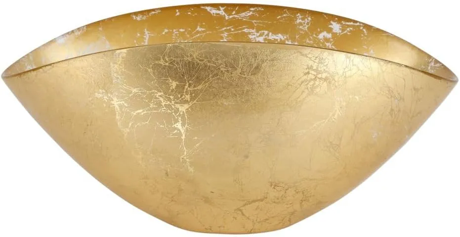 Vietri Moon Gold Glass Envelope Bowl, Glassware, 10.5" L x 5.5" W Serveware Dish for Dinner Party Entertaining & Wedding