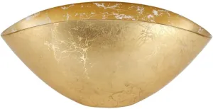 Vietri Moon Gold Glass Envelope Bowl, Glassware, 10.5" L x 5.5" W Serveware Dish for Dinner Party Entertaining & Wedding