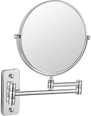 Wall Mounted Makeup Mirror 6 Inches, Makeup Mirror for Bathroom with 3x/5x Magnification, Two-Sided Extendable, 360 Degree Swivel, for Girls