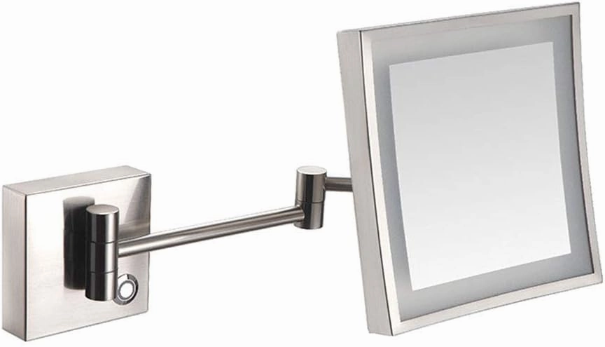 Wall Mounted Makeup Mirror 3X Magnification 360 Degree Swivel Flexible Gooseneck and Locking Suction USB Rechargeable