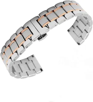 Watch Strap 14mm 16mm 18mm 22mm 24mm Stainless Steel Strap Strap Strap Bracelet Strap Wristband Butterfly Buckle Rose Gold Silver Bracelet