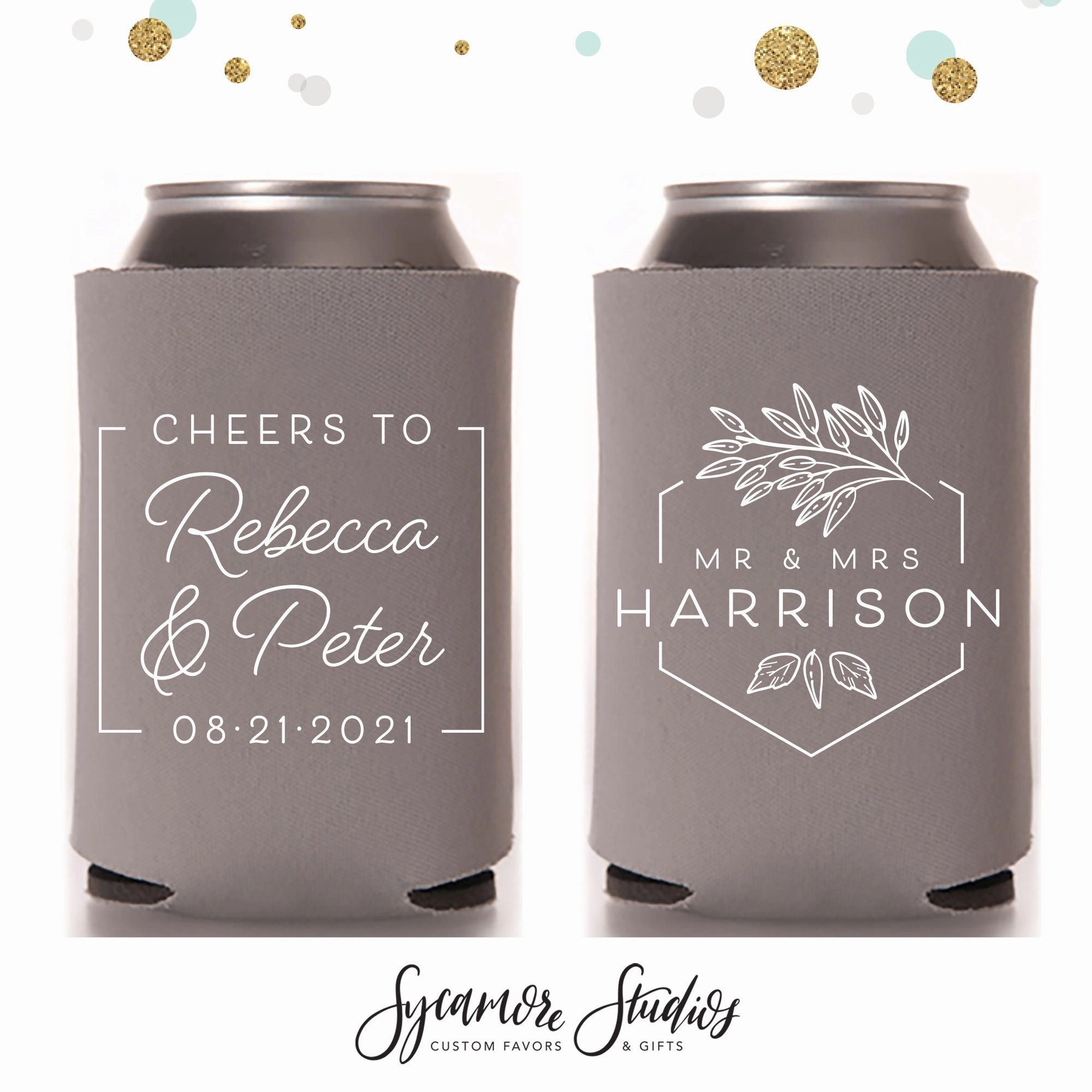 Wedding Regular & Slim Can Cooler Package #174RS - Cheers to The Mr and Mrs