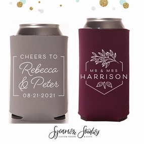 Wedding Regular & Slim Can Cooler Package #174RS - Cheers to The Mr and Mrs