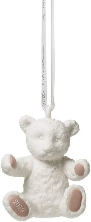 Wedgwood 2019 Baby’S First Christmas Pink Ornaments